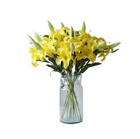 Bunga Lily Putih Artificial 3 Kepala Grosir, Realistis, Sentuhan Asli PU, 3 Warna untuk Dekorasi Meja Natal, Rumah, Pernikahan