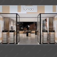 Sundo-Montre-bracelet de luxe personnalisée-Magasin de meubles Design d'intérieur-Montre-comptoir en verre LED-Vitrine-Service unique