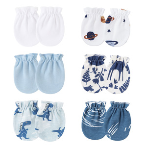 Guantes pequeños elásticos antiarañazos para bebés recién nacidos, para las cuatro estaciones, para mantener el calor, de algodón y licra, de color sólido, de 0 a 1 año - Product Image 3