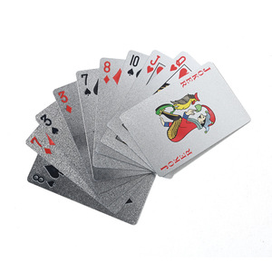 Cartas de Juego de Plástico PET Plateadas, 57x87mm, Esquinas Redondeadas, Lavables, para Juegos de Cartas - Product Image 3