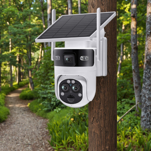 Wistino Ubox tre lenti telecamera di sicurezza Wifi solare esterno rilevatore di movimento allarme 15X Zoom 4G europeo telecamera solare - Product Image 1