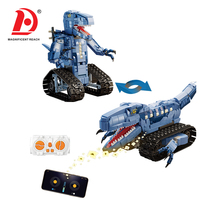 Set de Construcción de Dinosaurio Transformable RC, 847 Piezas, 2 en 1, Dinosaurio y Robot Tanque, STEM, Control Remoto por Aplicación, Ladrillos Programables