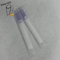 Stock de 10 * 30 mm de papier à rouler pour fumer à bouche spirale violette, diamètre de la bouche en verre personnalisable, couleur