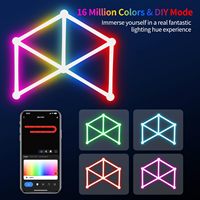 Bande lumineuse LED Shineu ABS à épissure - 5 pièces 12V DIY Ambiance de jeu RGB Bande lumineuse murale intelligente détachable Kit d'éclairage