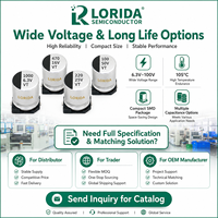 LORIDA fabrique 25V 22UF 5x5.4Mm composants électroniques Smd composants haute tension en aluminium condensateur électrolytique