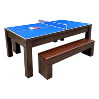 Table combinée 3-en-1 de 7 pieds, idéale pour la salle de jeux à domicile : billard, tennis de table et table à manger, en MDF avec coussinets – Prix de gros – Meilleures ventes
