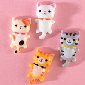 CHENXI Kawaii Cat Cabochon de Resina Plástica Ecológica con Reverso Plano, Adornos para Teléfono, Horquillas, Llaveros, Decoración, 5 Colores, Accesorio para Manualidades DIY - Product Image 6