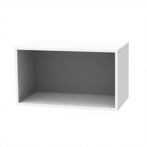 High Quality Modern Wood Panel 1 Cube <b>Open</b> Shelf Storage Cabinet Rectangular Living Room <b>Bookcase</b> Organizer Home Furniture White - Product Image 1