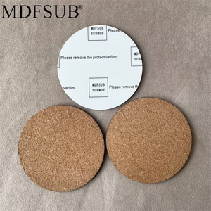MDFSUB DIY Printing Cork Sublimation MDF Coasters White Eco-Friendly 4mm Thickness Square Blanks Protective Films