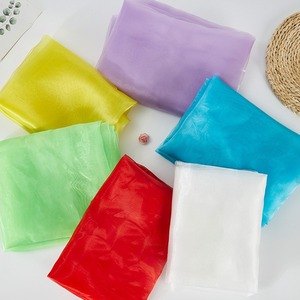 3060 Organza gaze tissu 100% Polyester transparent Fluorescent couleur unie brillant pour scène robe de mariée cadeau boîte décoration - Product Image 2