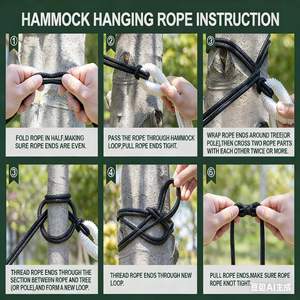 XXL Anti-Rollover 2-Personen Kinderfreundliche Hängematte mit Abnehmbaren Gittern, Dickem Segeltuch, Tragetasche und Aufhängeseilen für Draußen - Product Image 4