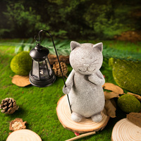 Nouveau produit écologique énergie solaire chat lampe de jardin extérieur jardin résine artisanat avec motif animal