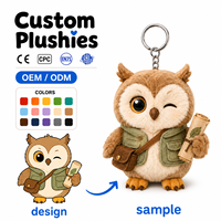 Porte-clés en peluche personnalisé ODM/OEM en coton, motif renard de la forêt, avec rembourrage en coton PP - Conception personnalisée en gros