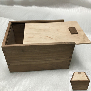 Finger Joint <strong>Wooden</strong> Box Gift <strong>Unfinished</strong> Wholesale with Sliding Lid for BLock Toy Storage Case Box Custom <strong>Wooden</strong> Packaging Boxes - Product Image 2