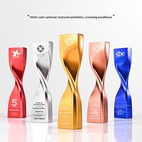 Trophée en résine or rose à conception personnalisable, pour cérémonie de remise des prix de compétition mondiale, trophée d'honneur Gloire Dorée