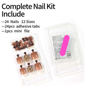 Patrón <span class=keywords><strong>de</strong></span> <span class=keywords><strong>flores</strong></span> blancas <span class=keywords><strong>Uñas</strong></span> postizas Borde blanco Cubierta completa Prensa en <span class=keywords><strong>uñas</strong></span> <span class=keywords><strong>de</strong></span> los <span class=keywords><strong>pies</strong></span> con polvo dorado Puntas <span class=keywords><strong>de</strong></span> <span class=keywords><strong>uñas</strong></span> cuadradas cortas Mujeres - Product Image 6