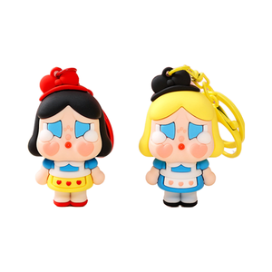 3D ปริศนาตาบอดนำโชคร้องไห้รูปเจ้าหญิงของเล่นพวงกุญแจกระเป๋านักเรียนจี้ห้อยกระเป๋าพลาสติกขนาดเล็กขายส่งพวงกุญแจรถ - Product Image 1