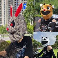 Housse de casque de moto en peluche amusante motif lapin, protection mignonne pour casque, vente directe usine