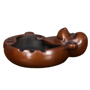 Cenicero de cobre con forma de mono, cobre púrpura, diseño personalizado, bonito, para el hogar u oficina, regalo decorativo, artesanía - Product Image 4