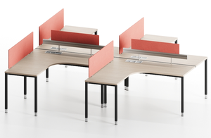 Greenfield <b>Furniture</b> 4 Person Modern Modular Convertible <b>Office</b> Desk with Cubicle Design and Large Storage - Product Image 3