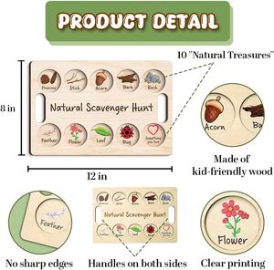 Chasse au trésor pour les enfants <span class=keywords><strong>de</strong></span> 4 à 8 ans Nature Scavenger Hunt Board for Kids Outdoor Scavenger Game Forest School - Product Image 3