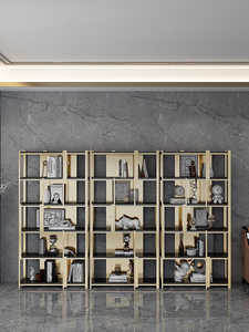 Présentoir mural en acier inoxydable doré de luxe moderne - Product Image 5