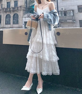 Verano Befree largo Vintage Casual volantes elegante Maxi Correa Camis sedoso playa encaje elegante vestido de fiesta Vestidos Sexy mujeres - Product Image 3