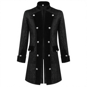 Custom Medieval <b>Tailcoat</b> Victorian Steampunk Pirate Coat Gothic Cosplay Halloween Costume 100% Polyester OEM - Product Image 2