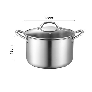 Nồi nấu đa năng <span class=keywords><strong>8</strong></span> lít bằng thép không gỉ, có nắp, dùng được cho mì, súp, nước dùng - Product Image 4