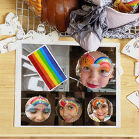 Palette de couleurs arc-en-ciel 20g pour le visage et le corps des enfants, certifiée CE, inoffensive pour la peau, à base de plantes naturelles, produit transfrontalier très vendu