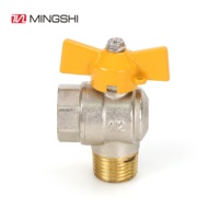 MINGSHI OEM haute qualité poignée papillon forgé plaqué 90 degrés mâle femelle gaz laiton vanne à bille