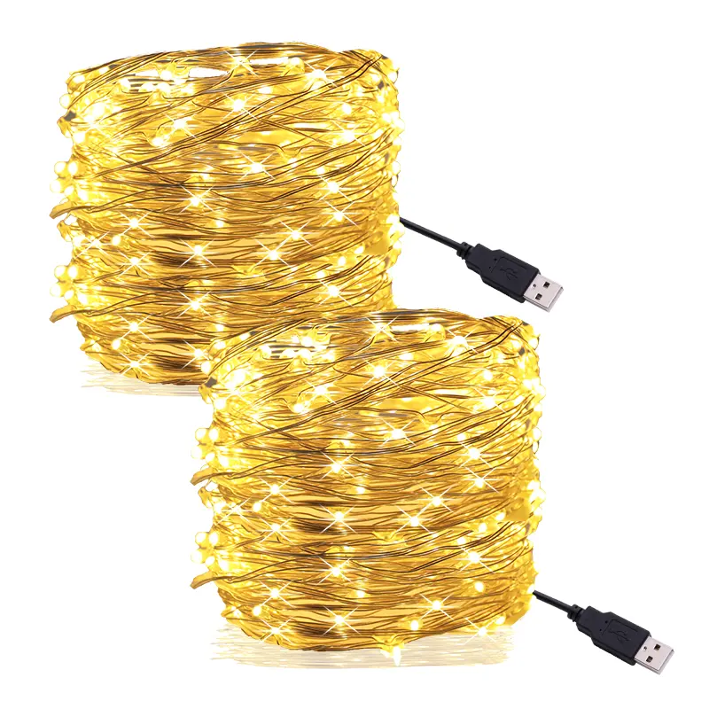 10M 100 Leds Holiday Christmas Decorative USB Waterproof Led Copper Wire String Lights工芸品