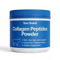 Poudre de peptides de collagène à marque privée, facile à dissoudre, sans OGM, sans saveur, poudre de protéines multi-collagène avec vitamine C