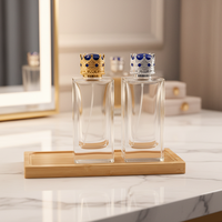 Flacons de parfum carrés en verre faits à la main de style égyptien vintage, 50 ml, 100 ml, 30 ml, pour emballage de diffuseur