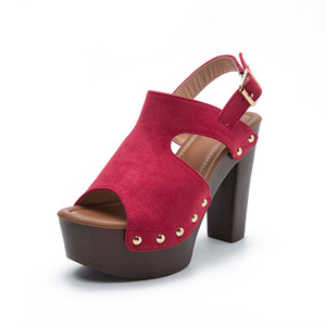 Heeled Sandals <b>Women</b> <b>Green</b> Suede Chunky <b>Heel</b> Platform Peep Toe Back Strap Comfort Style - Product Image 4