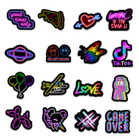 50 nouveaux autocollants de style néon, packs en promotion, autocollants décoratifs néon lumineux imperméables pour graffitis