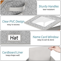 Organisateur de placard empilable 2 pièces, boîte de rangement rectangulaire pliable pour hommes et femmes, rangement et gestion de casquettes de baseball