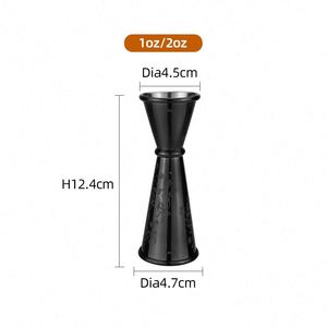 แก้วตวงค็อกเทลแบบสองด้าน สไตล์ญี่ปุ่น ทำจากสแตนเลส SS304 ขนาด 1+2 ออนซ์ ลายสลักดอกไม้ พร้อมเลเซอร์มาร์กกิ้ง เหมาะสำหรับบาร์เทนเดอร์ - Product Image 3