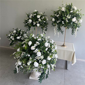 Nueva Bola <span class=keywords><strong>de</strong></span> Flores Artificiales <span class=keywords><strong>de</strong></span> Color Verde Moderno con <span class=keywords><strong>Rosas</strong></span> <span class=keywords><strong>Blancas</strong></span> <span class=keywords><strong>de</strong></span> Seda para Centros <span class=keywords><strong>de</strong></span> Mesa <span class=keywords><strong>de</strong></span> Boda, Decoración <span class=keywords><strong>de</strong></span> Pasillos Interiores y Exteriores - Product Image 3