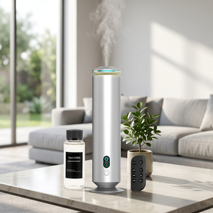 Diffuseur d'arômes portable électrique à deux fluides, air froid, télécommande, éclairage LED, aluminium, 120 ml, huile essentielle pour la maison - Product Image 1