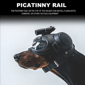 Casco Táctico para Perros K9 <span class=keywords><strong>de</strong></span> Alta Calidad con Gafas Antiviento, Antipolvo y Antivaho para Perros como el Pastor Belga, Pastor Holandés y Pastor Alemán - Product Image 1