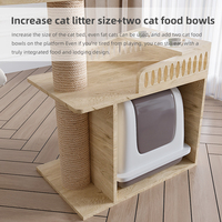 Arbre à chat tour à 5 niveaux avec structure en bois massif, du sol au plafond, maison pour chat, lit réglable en hauteur, arbre à chat en bois