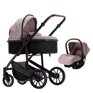 Landau 3-en-1 avec <span class=keywords><strong>siège</strong></span> de voiture Poussette rotative à 360 ° pour bébé à haute vue Système de voyage tout-en-un avec <span class=keywords><strong>siège</strong></span> de voiture - Product Image 1