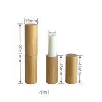 Venta al por mayor OEM ODM Envase vacío para bálsamo labial 4ml 4g Ecológico Delgado de Bambú con Tapa de Rosca para Brillo Labial Cosmético