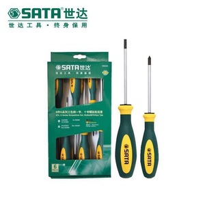 Juego de Destornilladores Sata Serie G, 6 Piezas, Phillips y de Cabeza Plana, Mango de Acero, Grado Industrial - Product Image 1