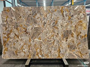 Table à manger moderne de luxe <span class=keywords><strong>Bugatti</strong></span> en marbre doré, dalle de pierre naturelle polie exotique pour la décoration murale et l'application au sol de la salle de bain - Product Image 3