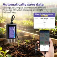 Yieryi Capteur intelligent 8-en-1 de sol NPK, pH, EC, humidité, enregistreur de données via application, testeur de fertilité, pour jardin, agriculture, pelouse, IP68 THE01888P
