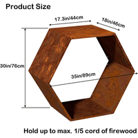 JH-Mech prix d'usine support en bois pour foyer extérieur résistant à la rouille hexagone robuste en acier brun support de bois de chauffage