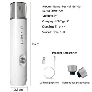 Low Noise Quiet Professional Electric Rechargeable Portable Dog Cat Pets Nail <b>Grinder</b> For Pet Dogs And Cats - Product Image 2