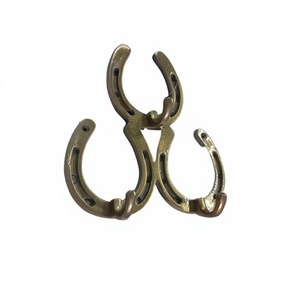 Brass Antique Wall <b>Hooks</b> With 3 Holder Towel Cloths Key Hanger Luxury <b>Hook</b> Decorative Equestrian Style Horse <b>Shoe</b> <b>Hook</b> Hot Sale - Product Image 1